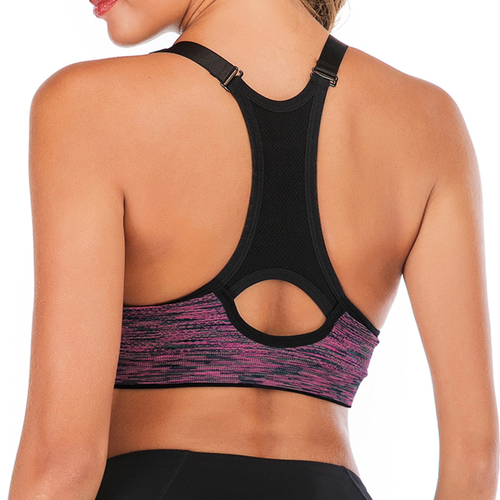thumbnail image 5 of Pack de 2 sujetadores deportivos de alto impacto para mujer - Camiseta sin costuras para yoga y running con tirantes ajustables (tallas S-XL), 5 of 6